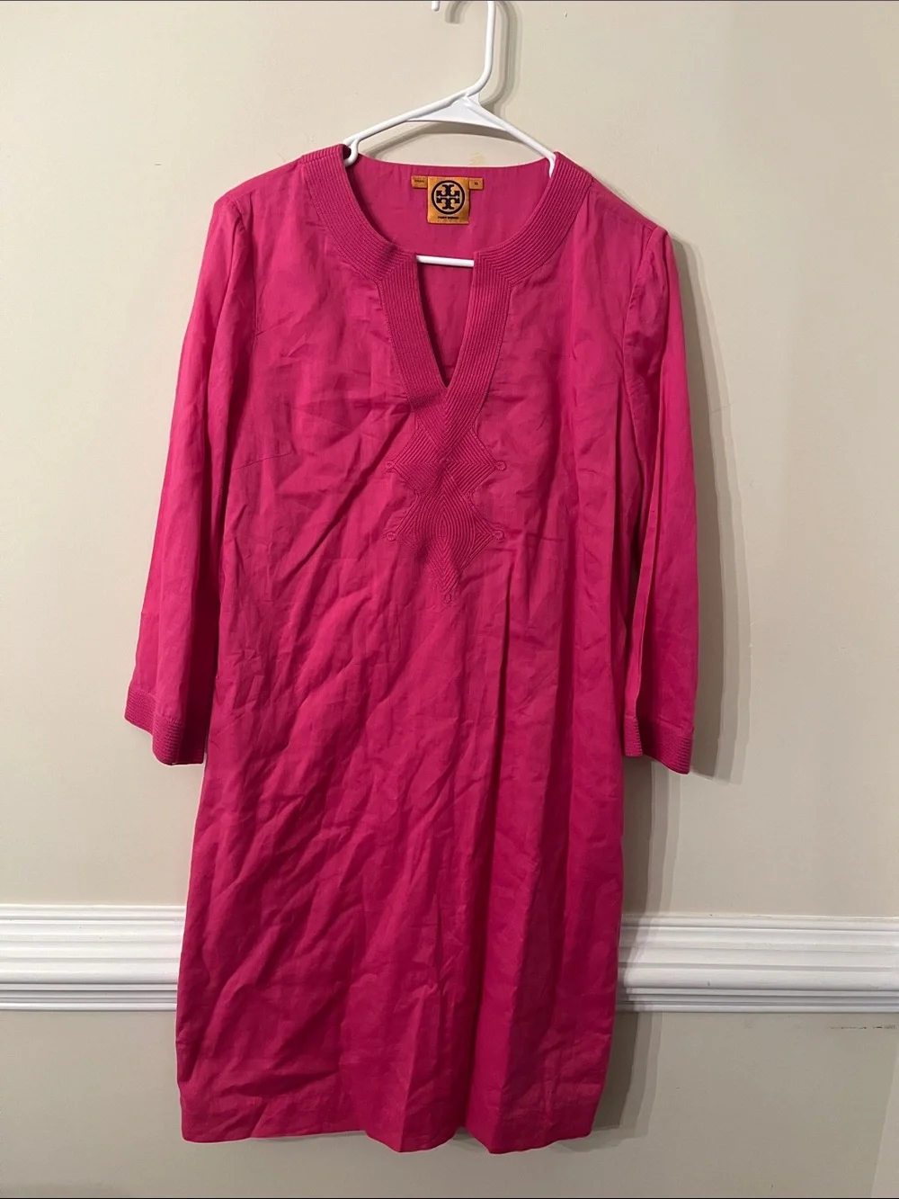 Tory Burch Bright Pink Tunic Dress Size 10P